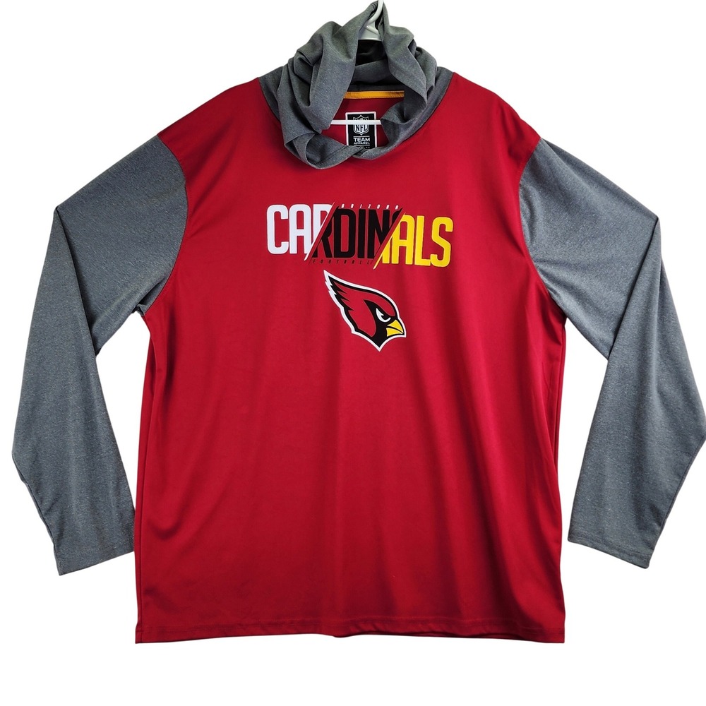 Arizona Cardinals NFL‎ Team Apparel Hoodie Mens XXL Red Grey Performance Shirt